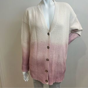 SUNDANCE Pink & Cream Ombré Sunset Moments Cardigan Sweater